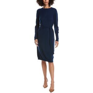 Forte Cashmere Womens  Wool & Cashmere-Blend Crew Neck Dress, Blue